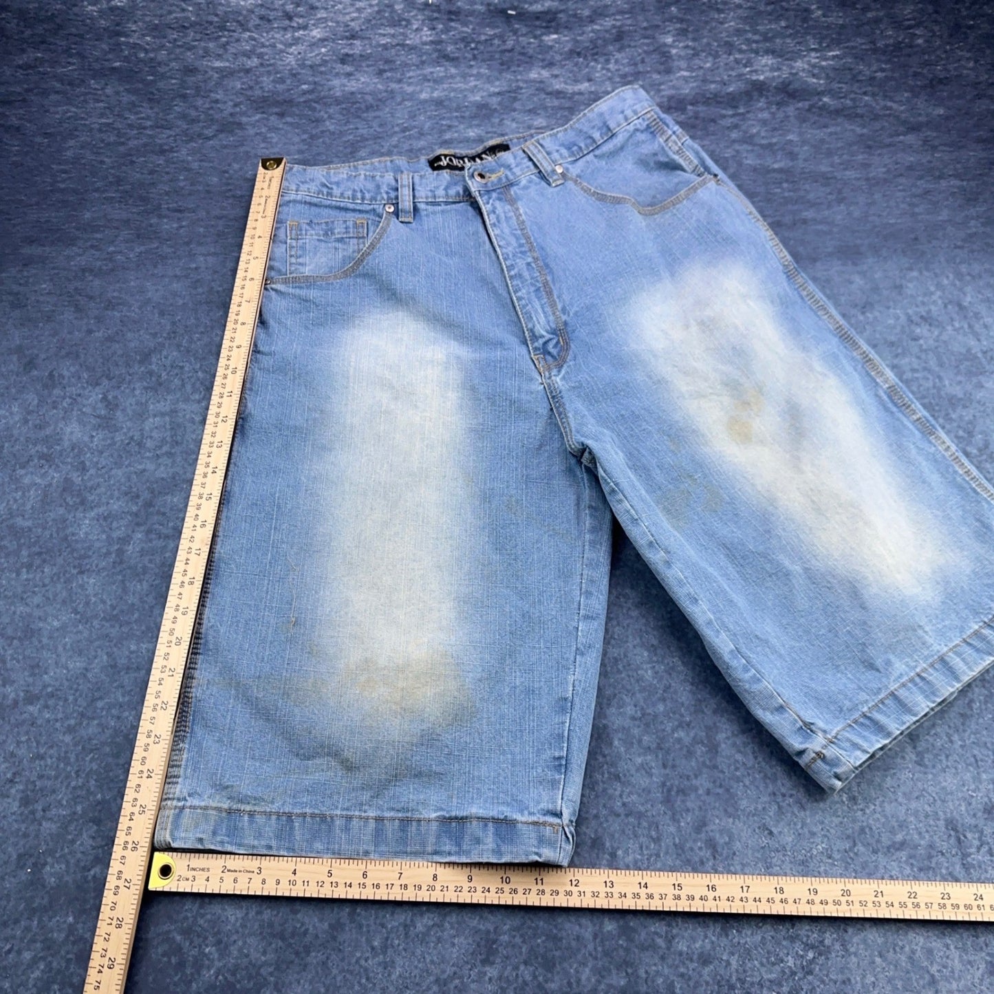 Jordan Craig Modern Classic Denim Shorts Light Wash Blue Mens 36 Streetwear Y2K by Jordan Craig