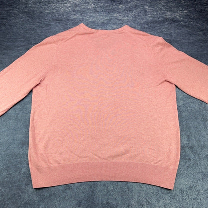 Banana Republic Mens XL Salmon Pink Silk Cotton Cashmere V-Neck Sweater by Banana Republic