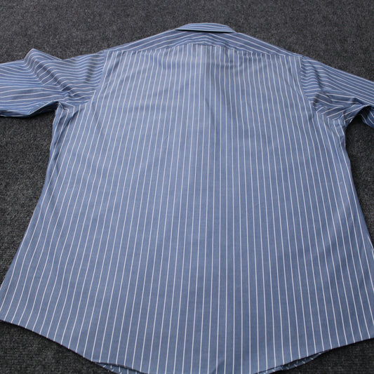 Brooks Brothers Regent Blue White Stripe Non-Iron Supima Cotton Shirt 16 1/2 -33 by Brooks Brothers