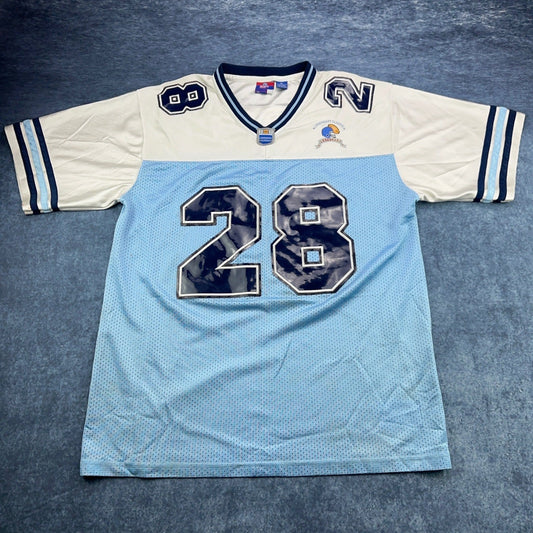 Legendary Classic Football Jersey XL Blue White Number 28 Mesh Athletic Shirt by Legendary Classic