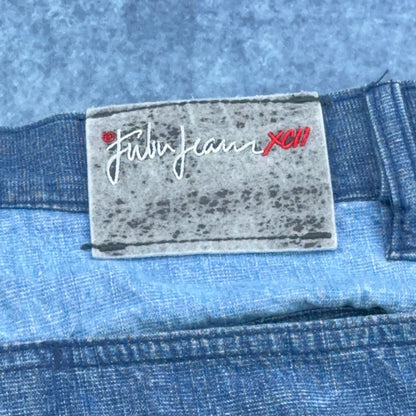 Vintage FUBU The Collection Patchwork Baggy Jeans Mens 34x34 Blue Streetwear 90s by FUBU