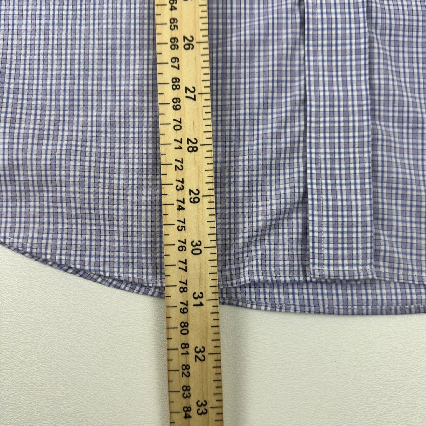 Jos. A. Bank 1905 Mens Tailored Fit Non-Iron Cotton Shirt Purple Check 16.5-34 by Jos. A. Bank