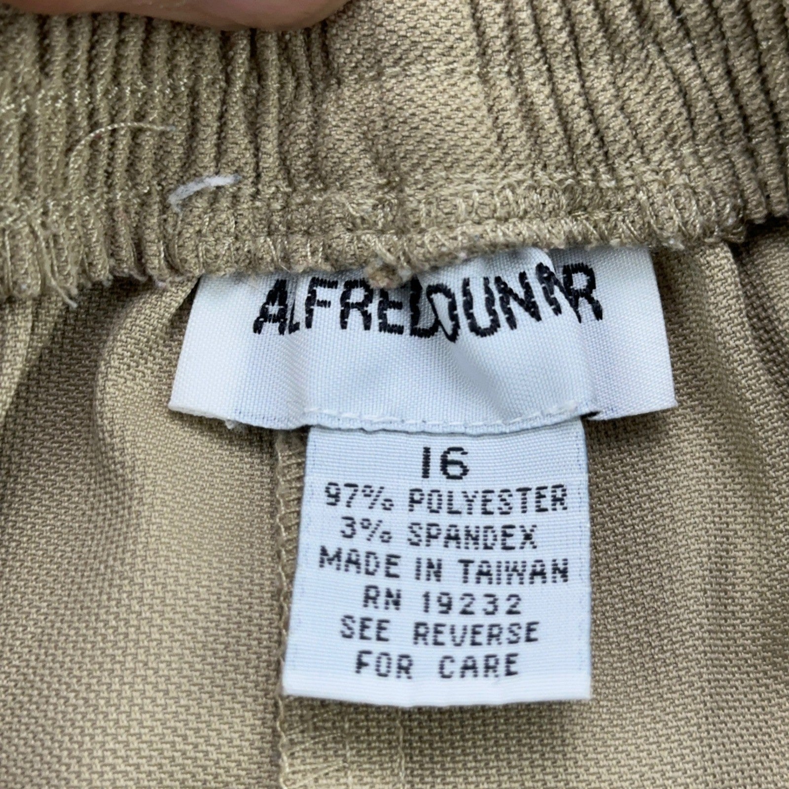 Alfred Dunner Khaki Tan Elastic Waist Pull On Straight Leg Pants Womens Size 16 by Alfred Dunner