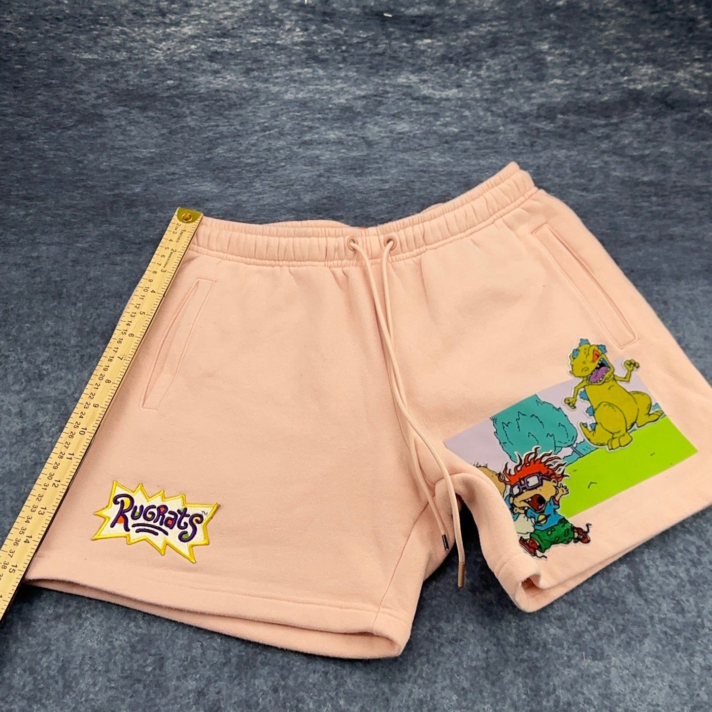 Nickelodeon Rugrats Graphic Sweat Shorts Pink Mens Medium Tommy Chuckie Reptar by Nickelodeon