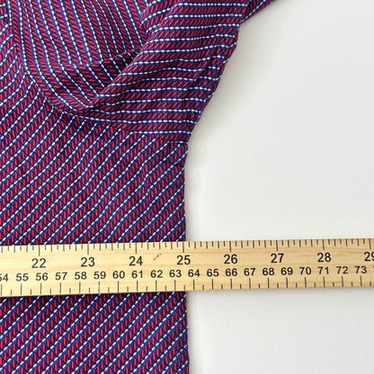 Johnston & Murphy Mens XL Purple Geometric Button Down Long Sleeve Dress Shirt by Johnston & Murphy