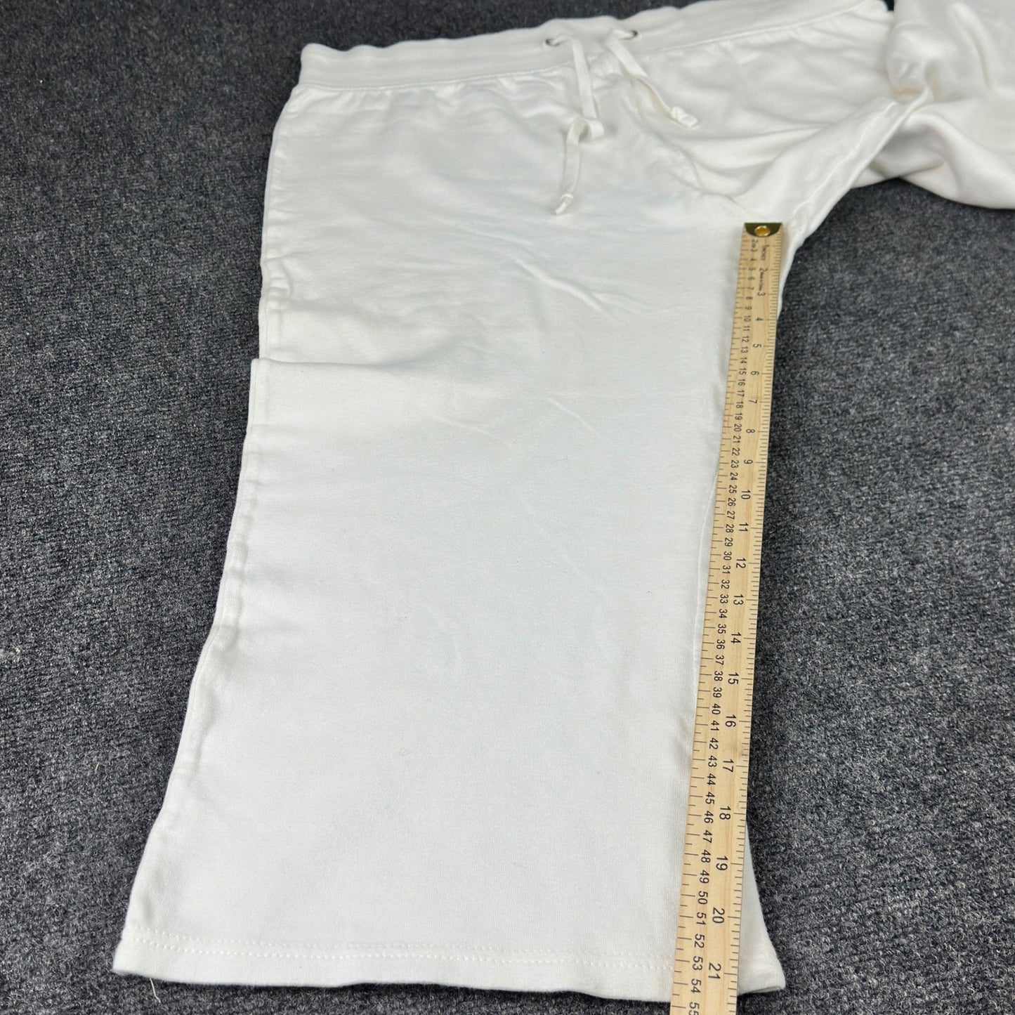 Like An Angel White Capri Sweatpants Plus Size 2X Wide Leg Drawstring Joggers by Like An Angel