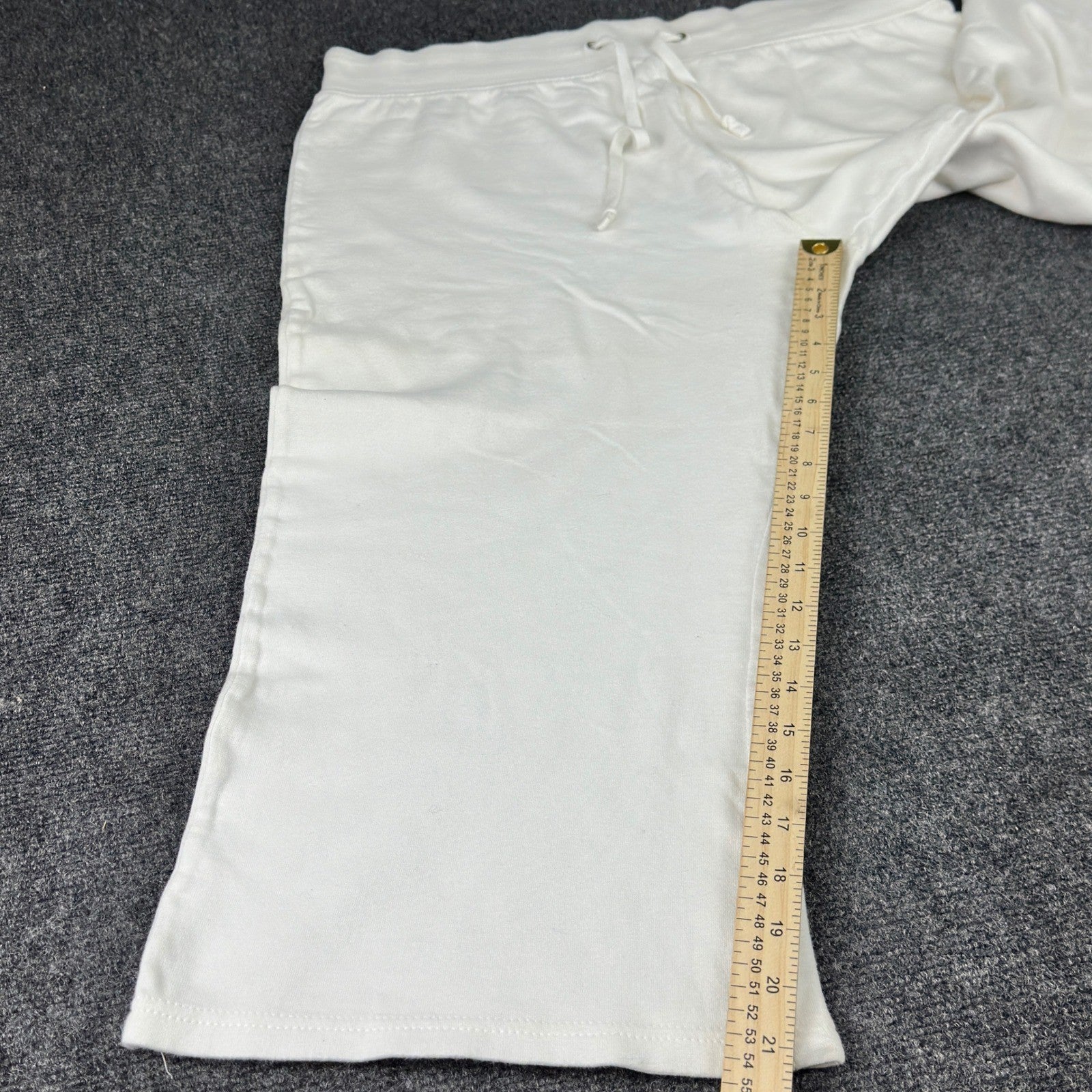 Like An Angel White Capri Sweatpants Plus Size 2X Wide Leg Drawstring Joggers by Like An Angel