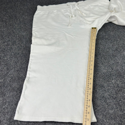 Like An Angel White Capri Sweatpants Plus Size 2X Wide Leg Drawstring Joggers by Like An Angel