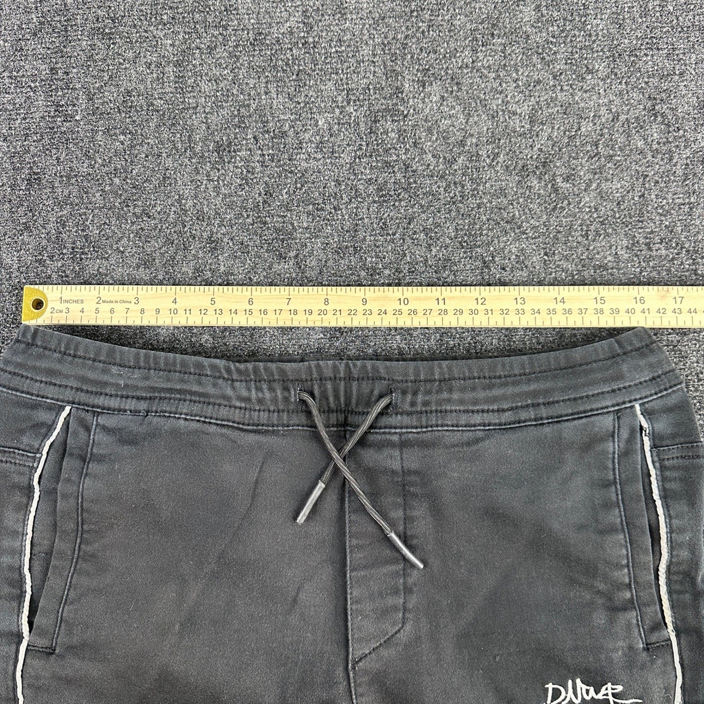 Zara Man Black Tapered Joggers Side Piping Drawstring Waist Mens Size L MEX 32 by Zara