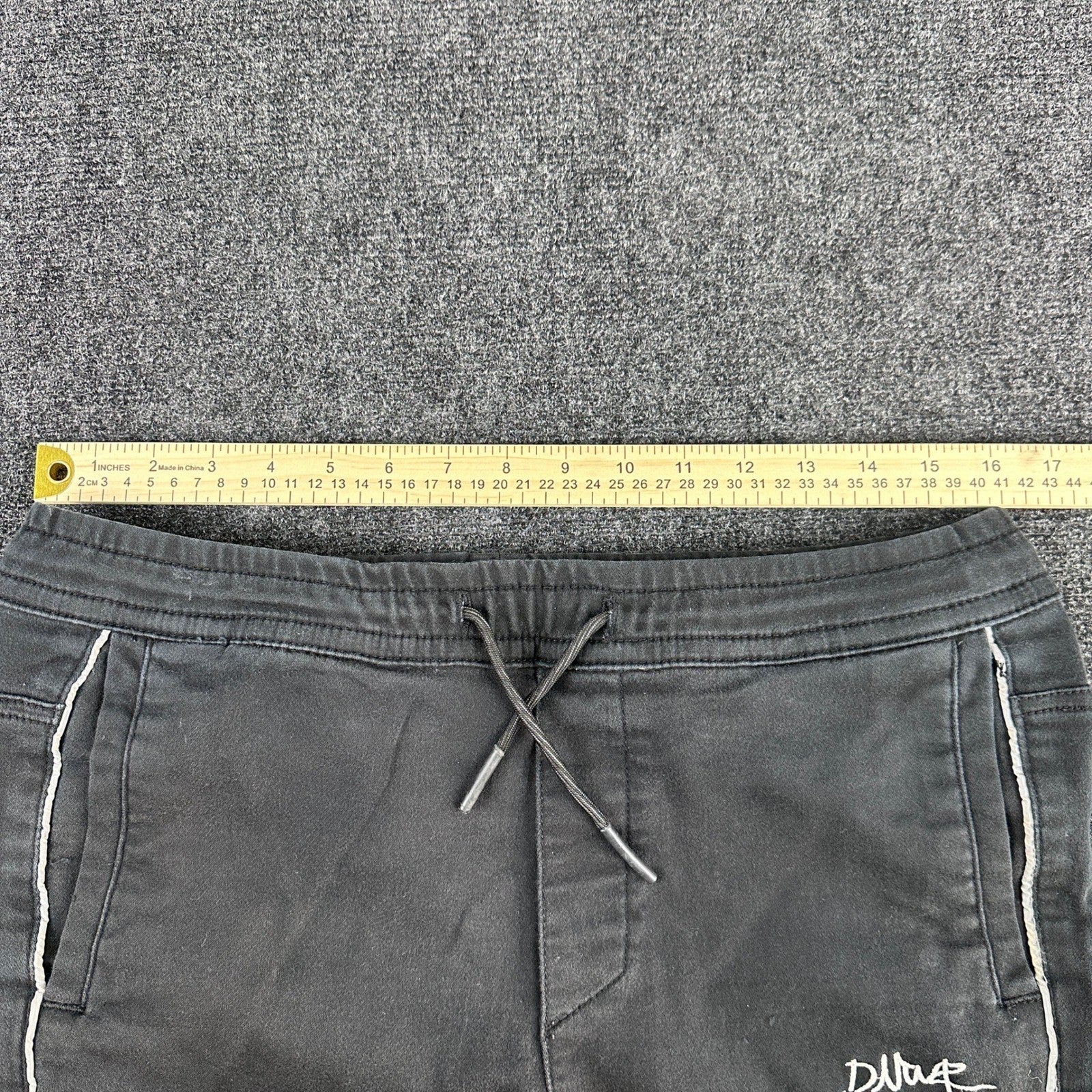 Zara Man Black Tapered Joggers Side Piping Drawstring Waist Mens Size L MEX 32 by Zara