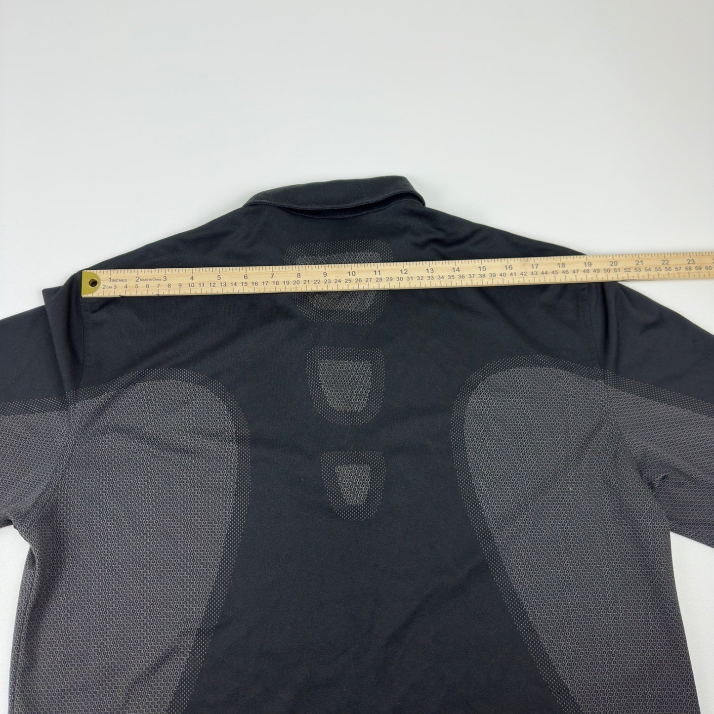 Greg Norman Mens Performance Golf Polo Shirt Black Grey Geometric Size M by Greg Norman