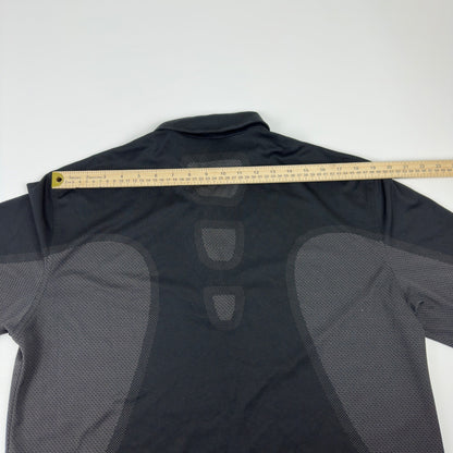 Greg Norman Mens Performance Golf Polo Shirt Black Grey Geometric Size M by Greg Norman
