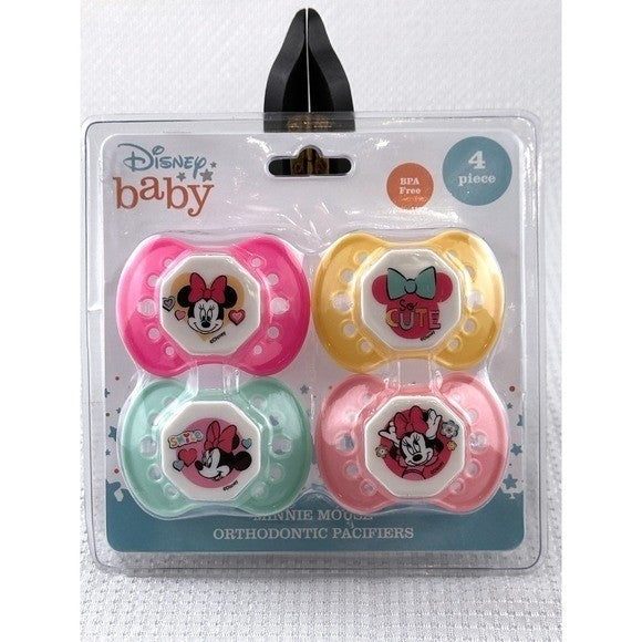 Disney Baby Minnie Mouse Orthodontic Pacifiers 4 Pack FD50901 Pink Multi by Unbranded