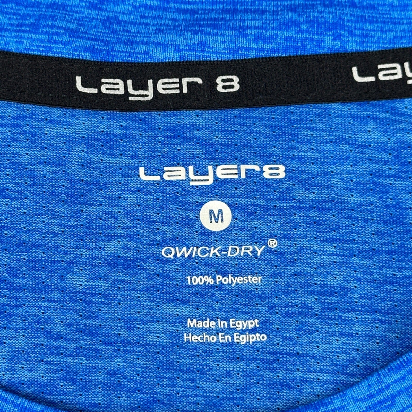 Layer 8 Mens Qwick-Dry Training Shirt Egyptian Blue Heather L23184 Size M NEW by Layer 8