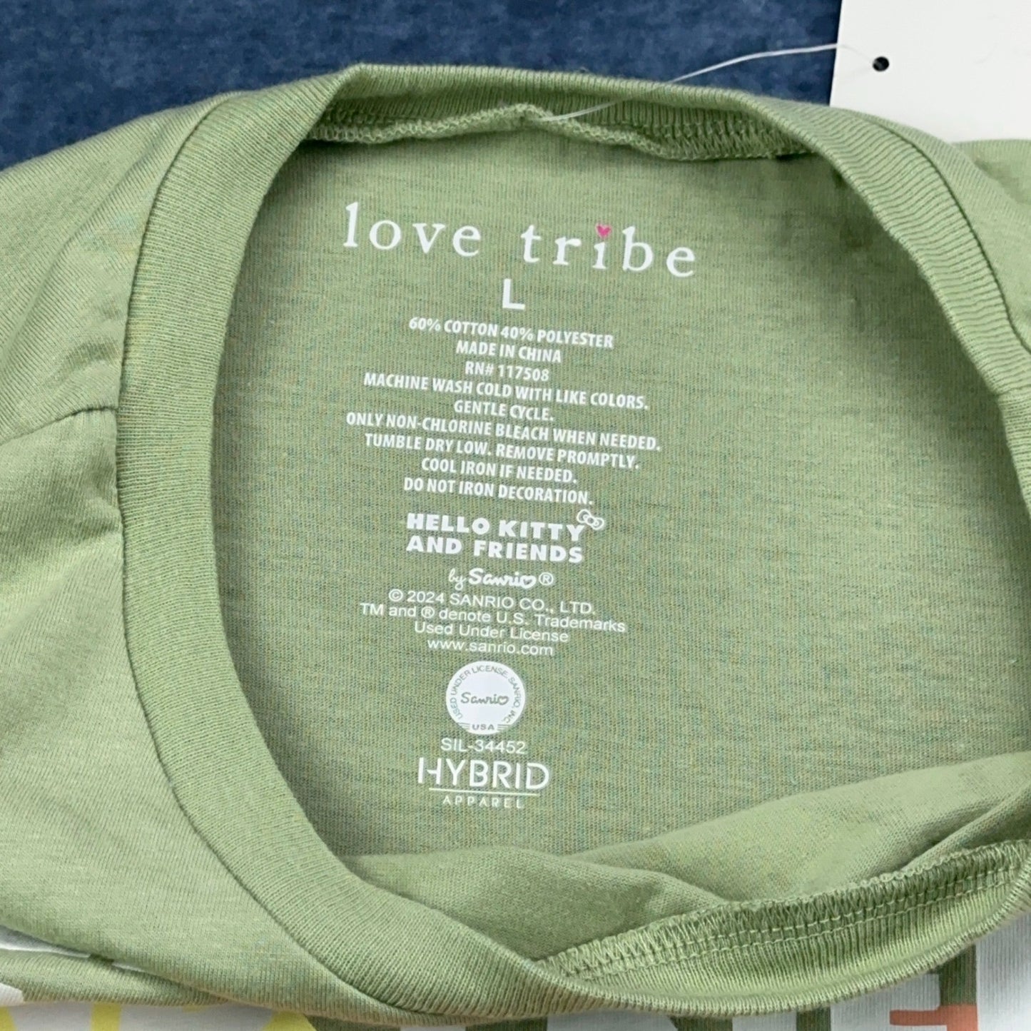 Love Tribe Hello Kitty and Friends Green Graphic Tee Shirt Womens Large NEW by Love Tribe
