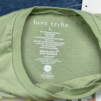 Love Tribe Hello Kitty and Friends Green Graphic Tee Shirt Womens Large NEW by Love Tribe