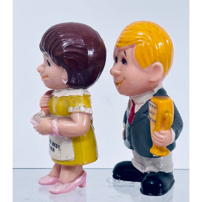 Vintage 1970s Berries Father Mother Figurines Set - Retro Family Gift by Berries