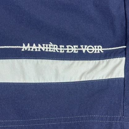 Maniere De Voir Mens Swim Trunks Navy Blue White Stripe Mesh Lined Size L by Maniere De Voir