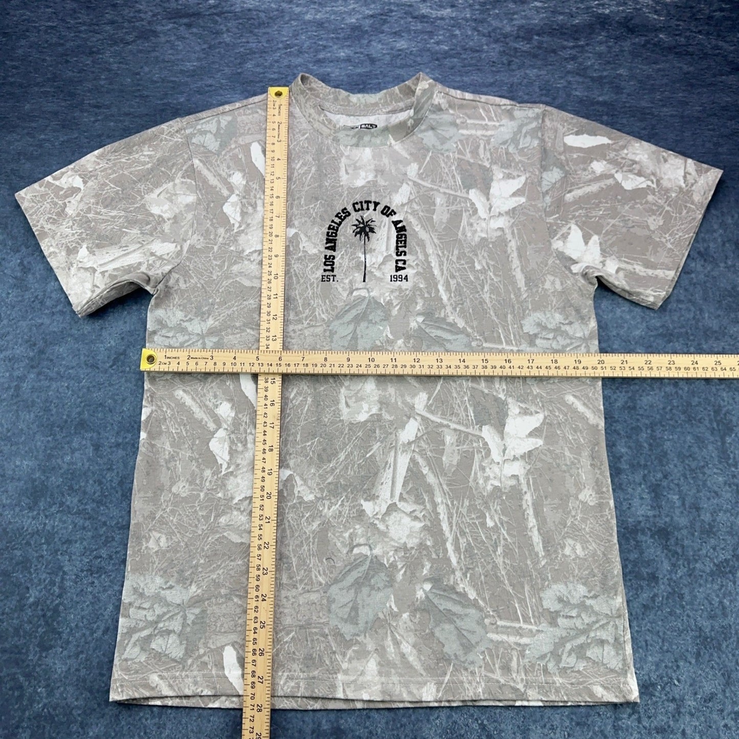 Rock Salt Los Angeles City of Angels Grey Camo Graphic T-Shirt Mens Medium by Rock Salt