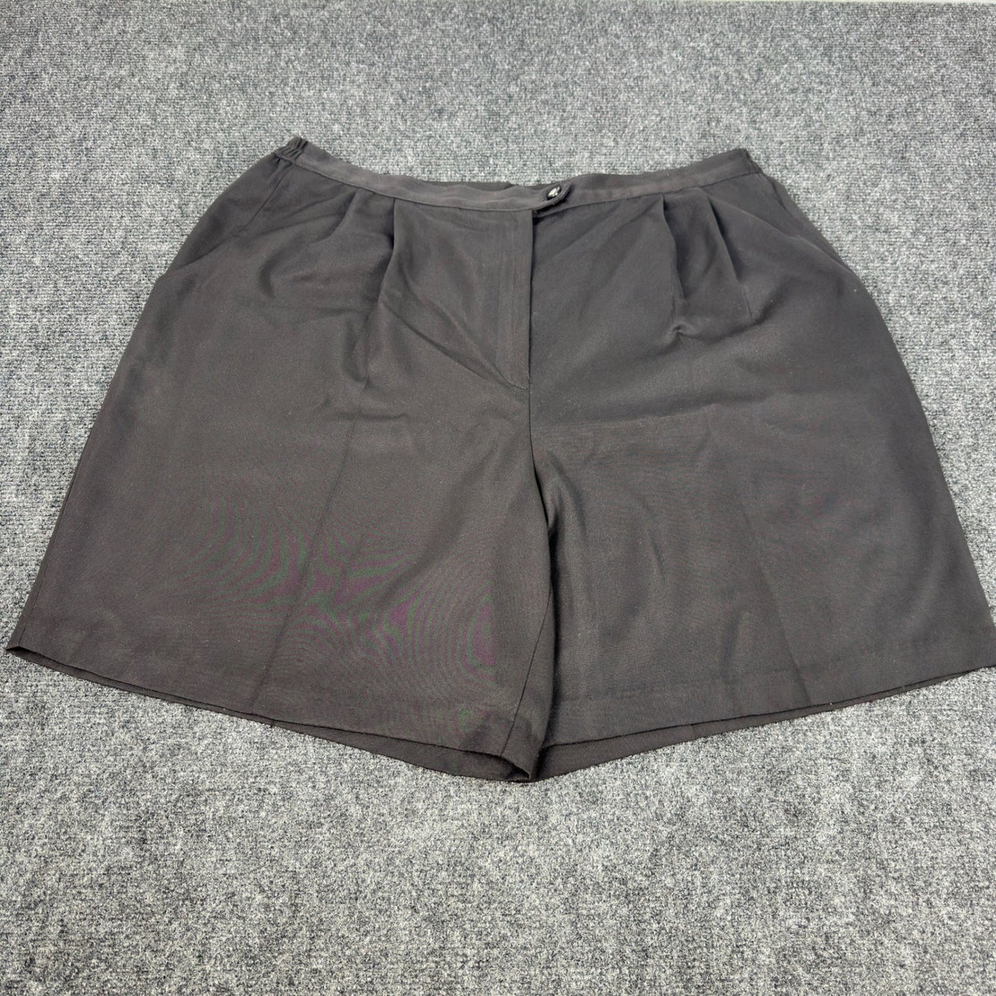 Coral Bay Golf Shorts Womens 20 Black Pleated High Rise Elastic Back Activewear by Coral Bay Golf