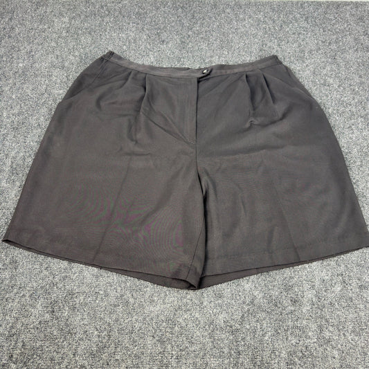 Coral Bay Golf Shorts Womens 20 Black Pleated High Rise Elastic Back Activewear by Coral Bay Golf
