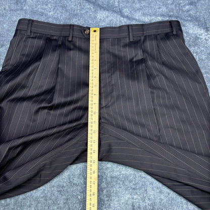 Lauren Ralph Lauren Mens 44R Black Pinstripe 100% Wool 2-Piece Suit Pleated by Lauren Ralph Lauren