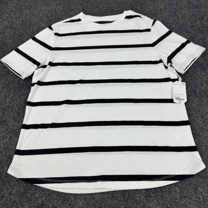 Stylus Mens Black Stripe Short Sleeve Crew Neck T-Shirt SP24STY5032M Medium NWT by Stylus