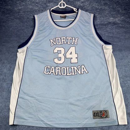 North Carolina Tar Heels Basketball Jersey Blue White 34 Mesh Mens 4XL RN106746 by Unbranded