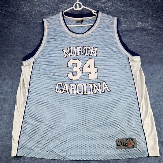 North Carolina Tar Heels Basketball Jersey Blue White 34 Mesh Mens 4XL RN106746 by Unbranded