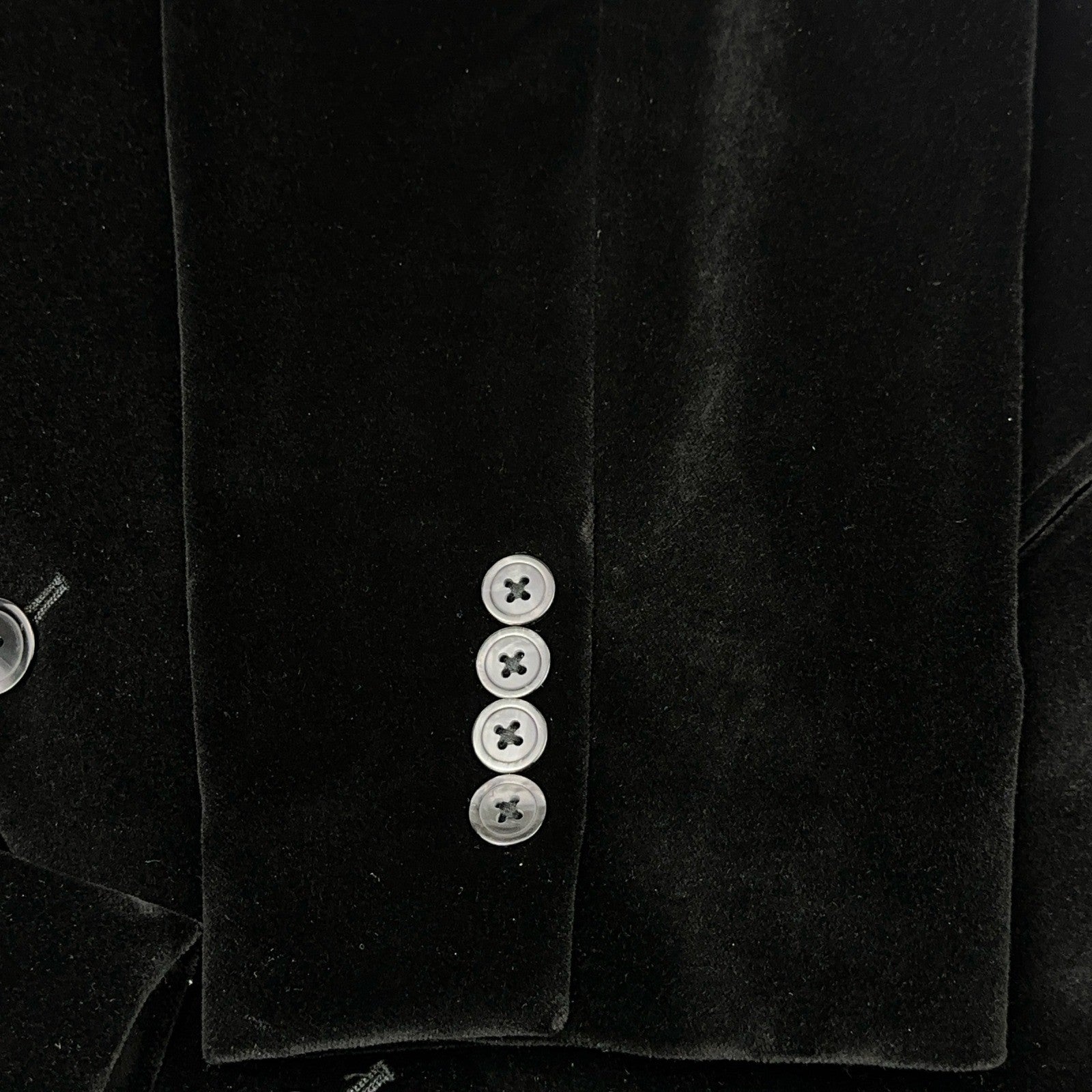 Linea Uomo Mens Black Velvet Blazer 3 Button Sport Coat Jacket 46 REG Cotton by Linea Uomo
