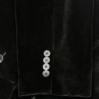 Linea Uomo Mens Black Velvet Blazer 3 Button Sport Coat Jacket 46 REG Cotton by Linea Uomo