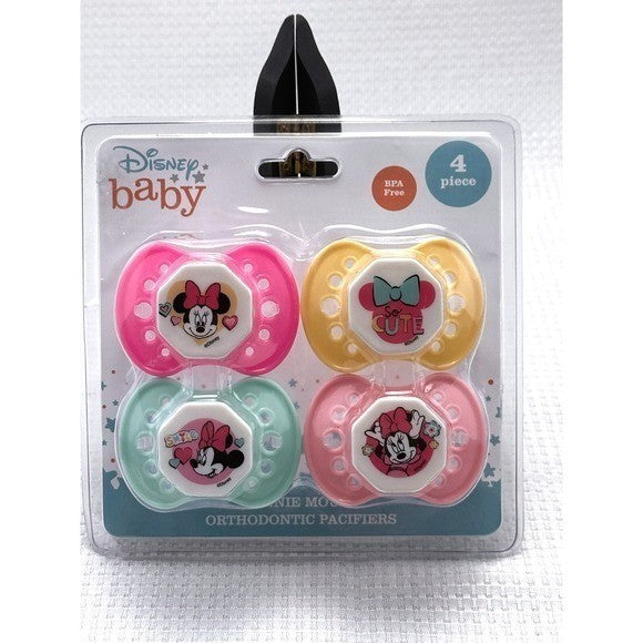 Disney Baby Minnie Mouse Orthodontic Pacifiers 4 Pack FD50901 Pink Multi by Unbranded