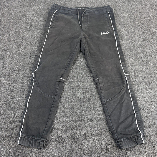 Zara Man Black Tapered Joggers Side Piping Drawstring Waist Mens Size L MEX 32 by Zara