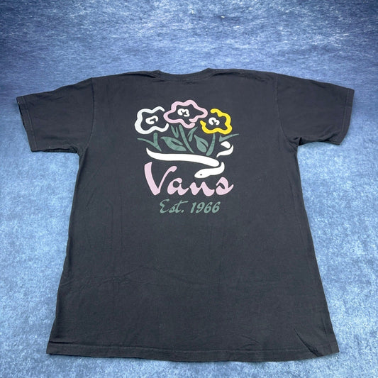 Vans Classic Fit Black Floral Snake Graphic T-Shirt Mens Large Est 1966 Tee by VANS