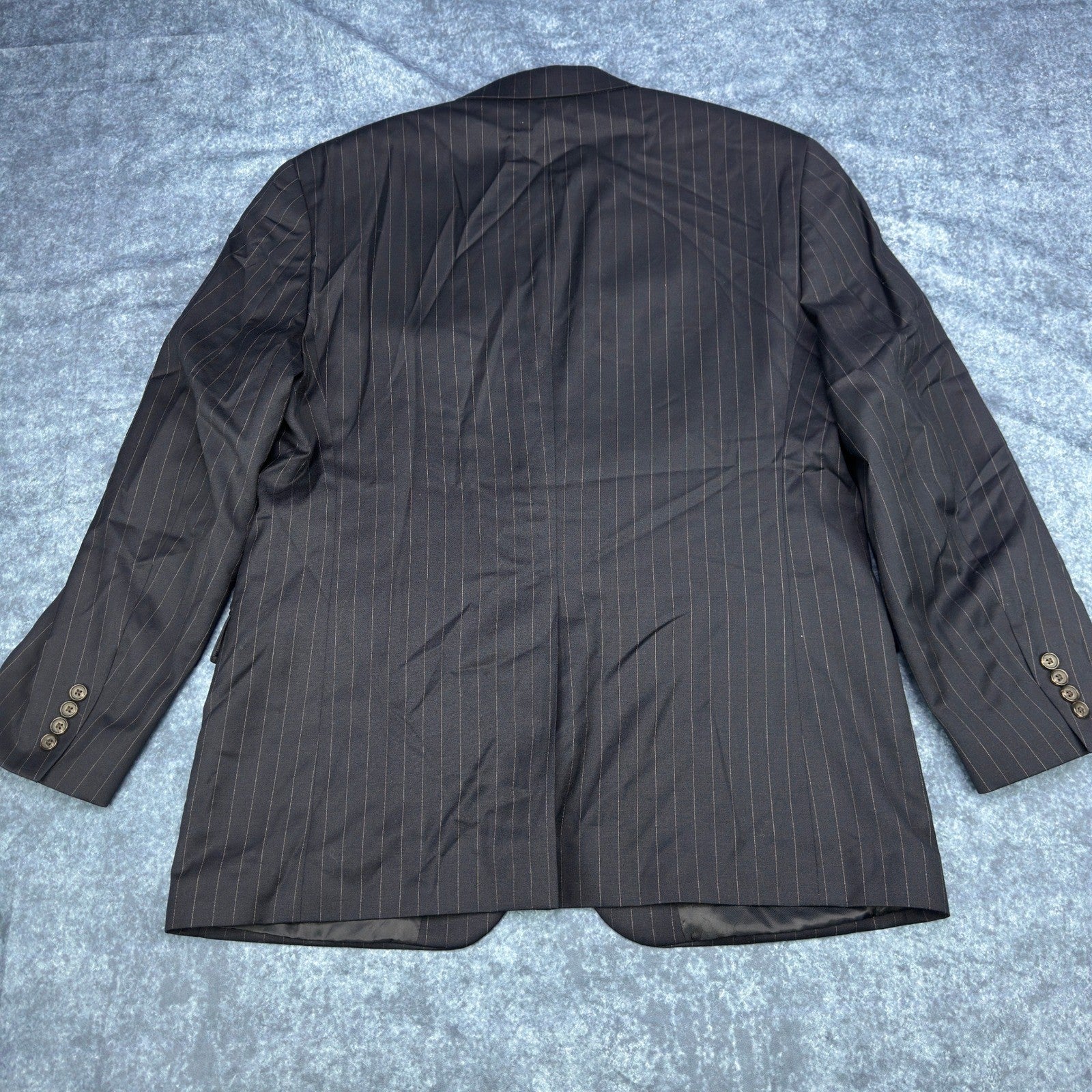 Lauren Ralph Lauren Mens 44R Black Pinstripe 100% Wool 2-Piece Suit Pleated by Lauren Ralph Lauren