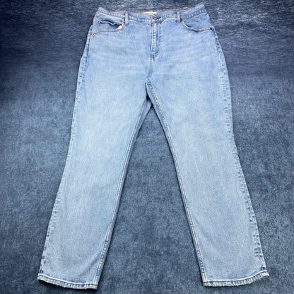 Abercrombie & Fitch 90s Slim Straight Ultra High Rise Jeans Light Wash 34 18s by Abercrombie & Fitch