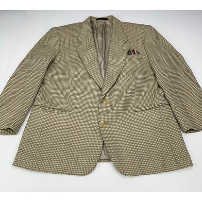 Manci by Mancillas Mens Vintage Micro Check Blazer Sport Coat Brown Tan 42R by Manci by Mancillas