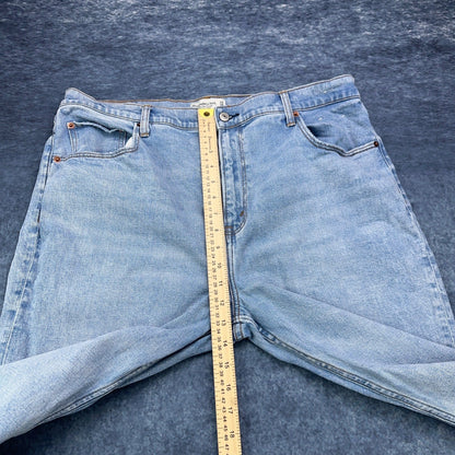 Abercrombie & Fitch 90s Slim Straight Ultra High Rise Jeans Light Wash 34 18s by Abercrombie & Fitch