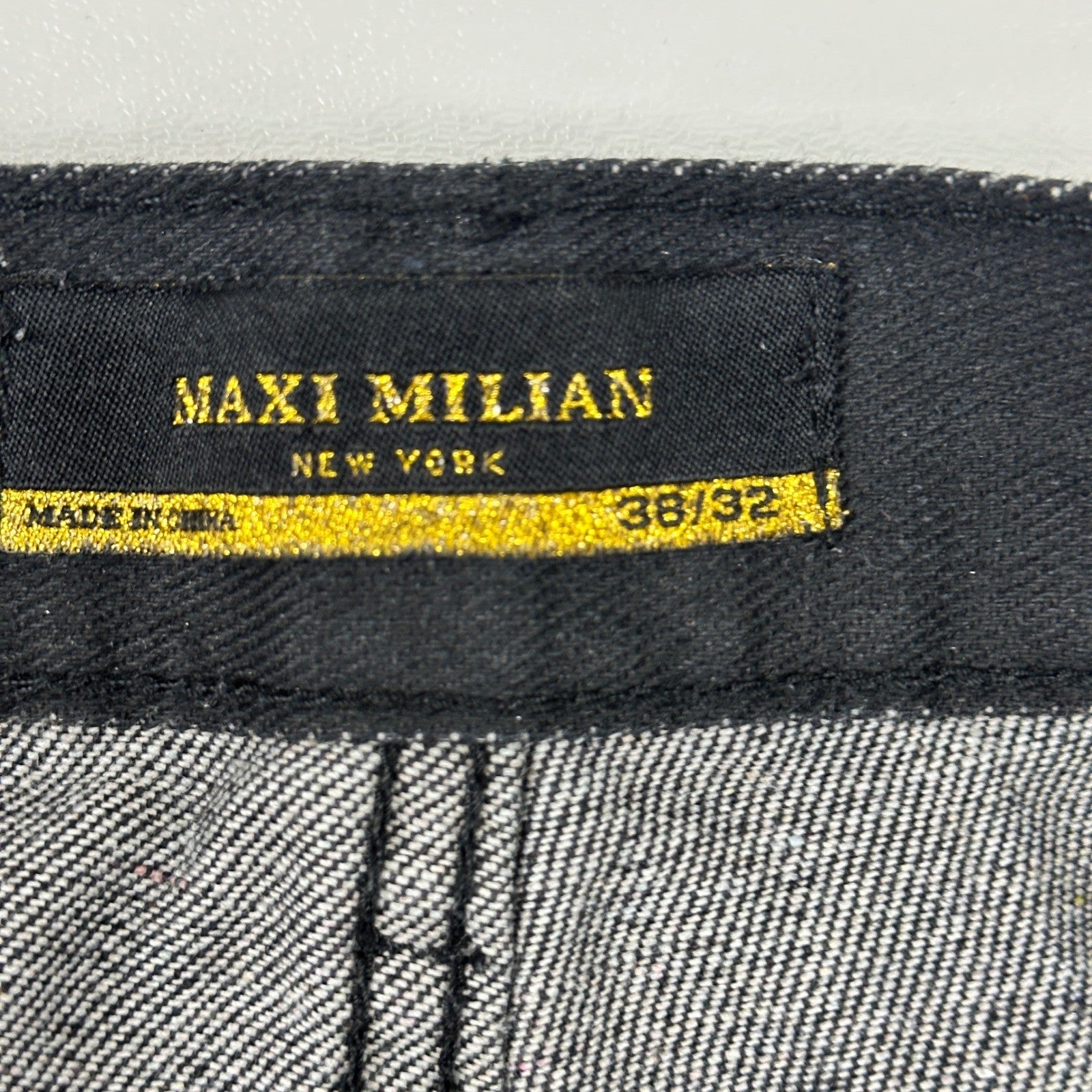 Maxi Milian New York Mens Black Straight Leg Denim Jeans Size 38x32 Dark Wash by Maxi Milian