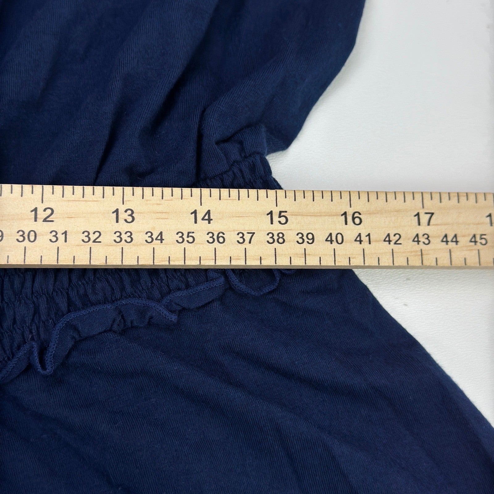 No Boundaries Juniors XXL Navy Water Smocked Waist Spaghetti Strap Mini Dress by No Boundaries