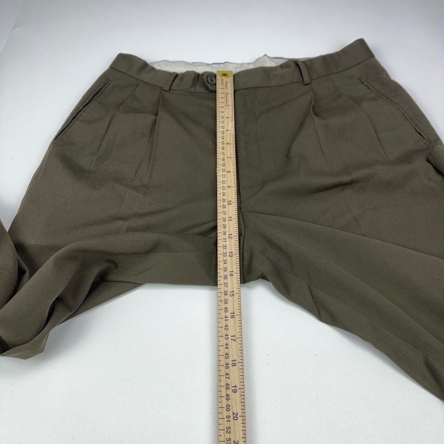 Braggi Louis Raphael Mens Pleated Dress Pants Olive Brown Cuffed 35x42 by Braggi by Louis Raphael