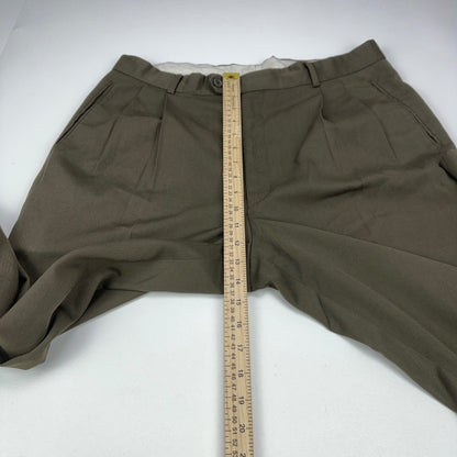Braggi Louis Raphael Mens Pleated Dress Pants Olive Brown Cuffed 35x42 by Braggi by Louis Raphael