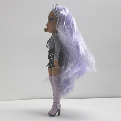 Rainbow High Violet Willow Doll with Crown and Microphone Fashion Toy for Girls by Unbranded