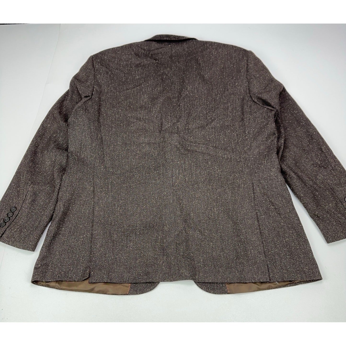 Mens Brown Textured 2-Button Blazer Jacket 44R Professional Sport Coat by Unbranded