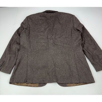 Mens Brown Textured 2-Button Blazer Jacket 44R Professional Sport Coat by Unbranded