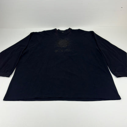 Luxe-T Luxury Sport Mens 3X Black Long Sleeve Embroidered Sun Graphic Tee Shirt by Luxe-T