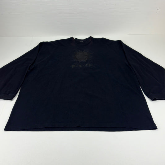 Luxe-T Luxury Sport Mens 3X Black Long Sleeve Embroidered Sun Graphic Tee Shirt by Luxe-T