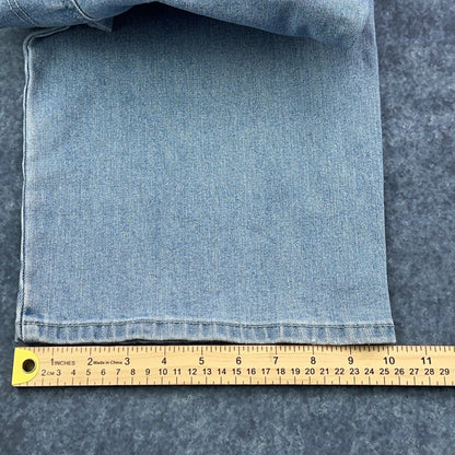 d.jeans Womens Light Wash Cargo Wide Leg Denim Pants Size 14 Stretch Blue by d.jeans