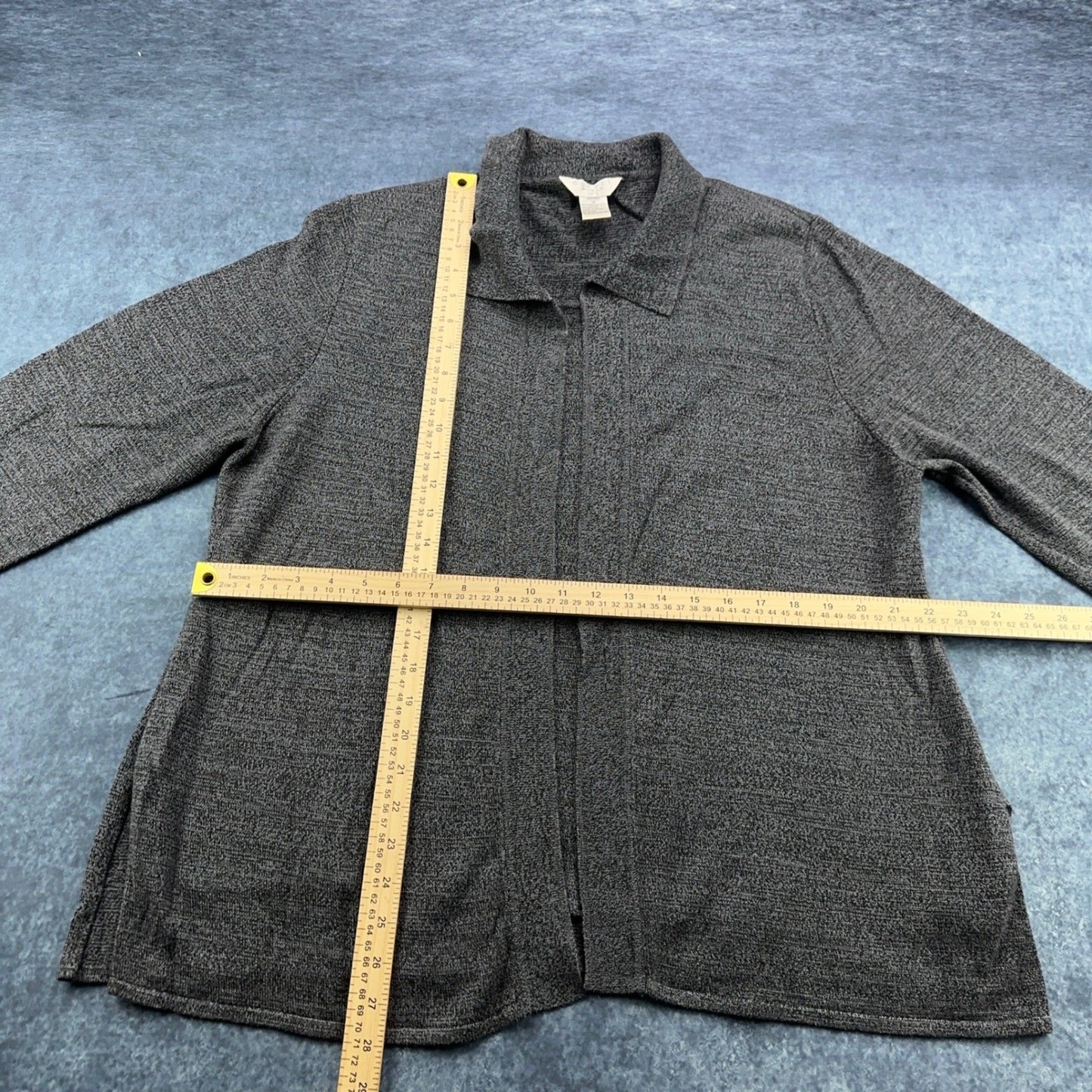 Outfit Woman JPR Charcoal Gray Marl Knit Twin Set Cardigan Tank Plus Size 1X by Outfit Woman JPR