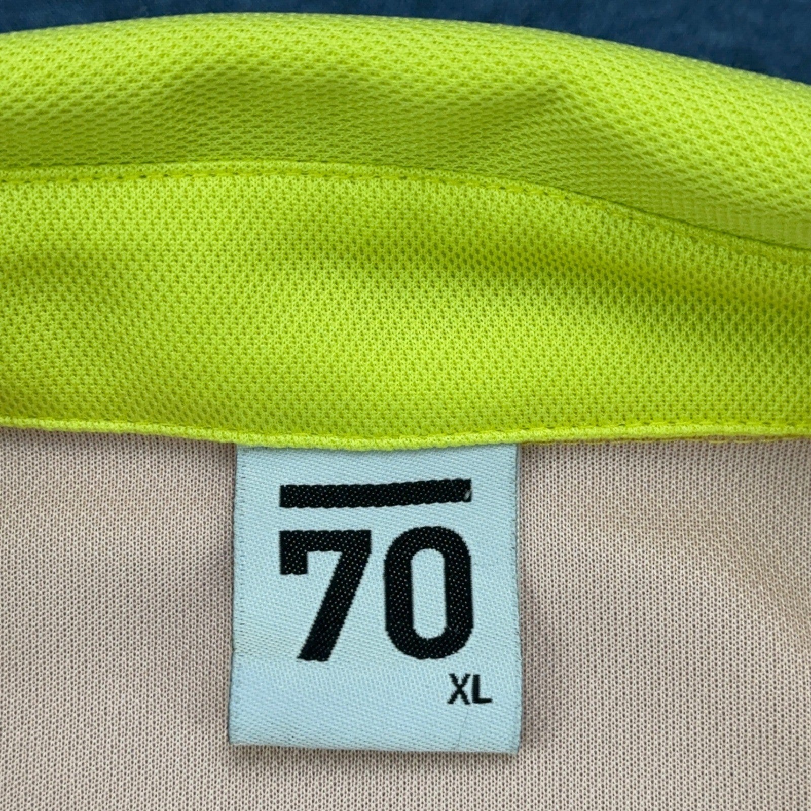 Sub 70 Mens XL Golf Polo Shirt Peach Neon Yellow Colorblock Performance Pique by Sub70